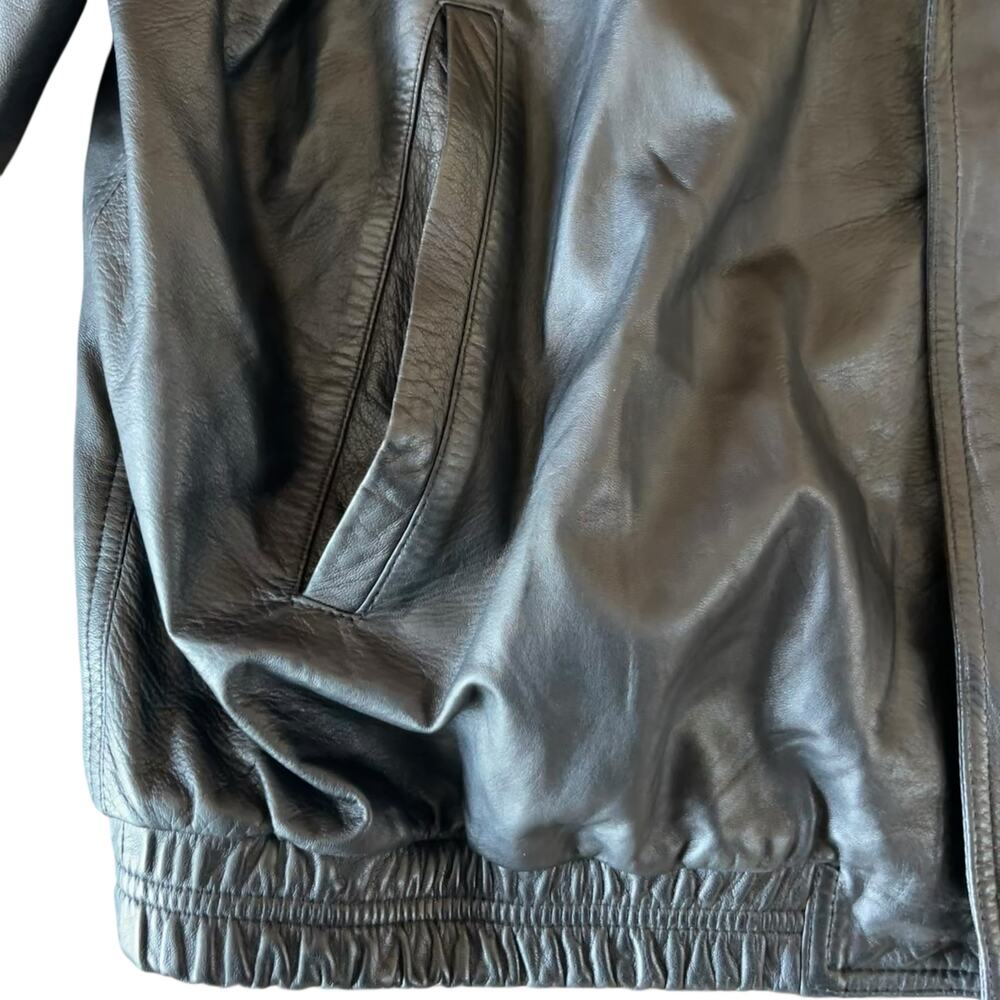 Bruno Magli Leather Bomber Jacket - Picture 5 of 11